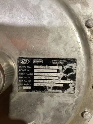 Fisher Controls 95JR 1/2” Stainless Tank Blanketing Valve 0-200PSIG