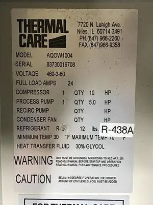 USED THERMAL CARE AQ0W1004