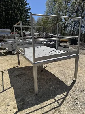 USED CUSTOM DESIGNED & MANUFACTURED STAINLESS STEEL OPERATORS PLATFORM