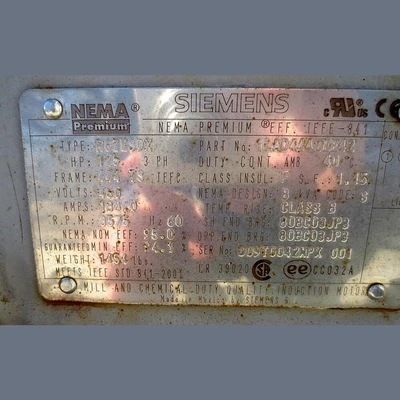 Siemens 125 HP Motor