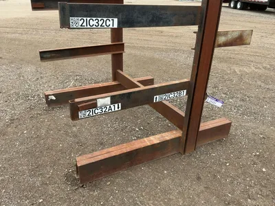 Metal 5-Tier Cantilever Rack, welded together, arms stick out 36”, arms on back side stick out appro...