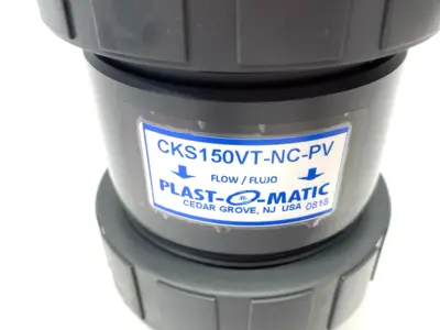 USED PLAST-O-MATIC NORMALLY CLOSED CHECK VALVE 1-1/2" CONNECTION