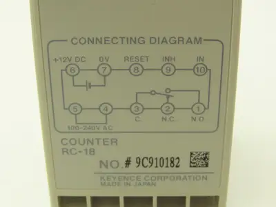 Keyence RC-18 Digital Preset Counter 4-Digit LED 100-240VAC