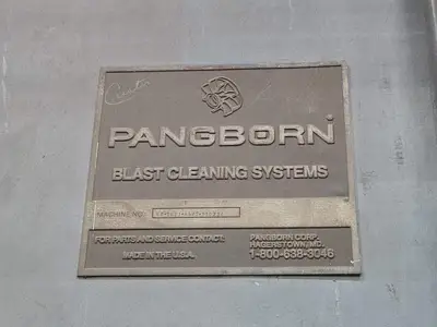 1993 Pangborn 7-Wheel Structural Blast Machine, 24" x 48" Opening, 60' In-Out Conveyors w/ (6) Cross