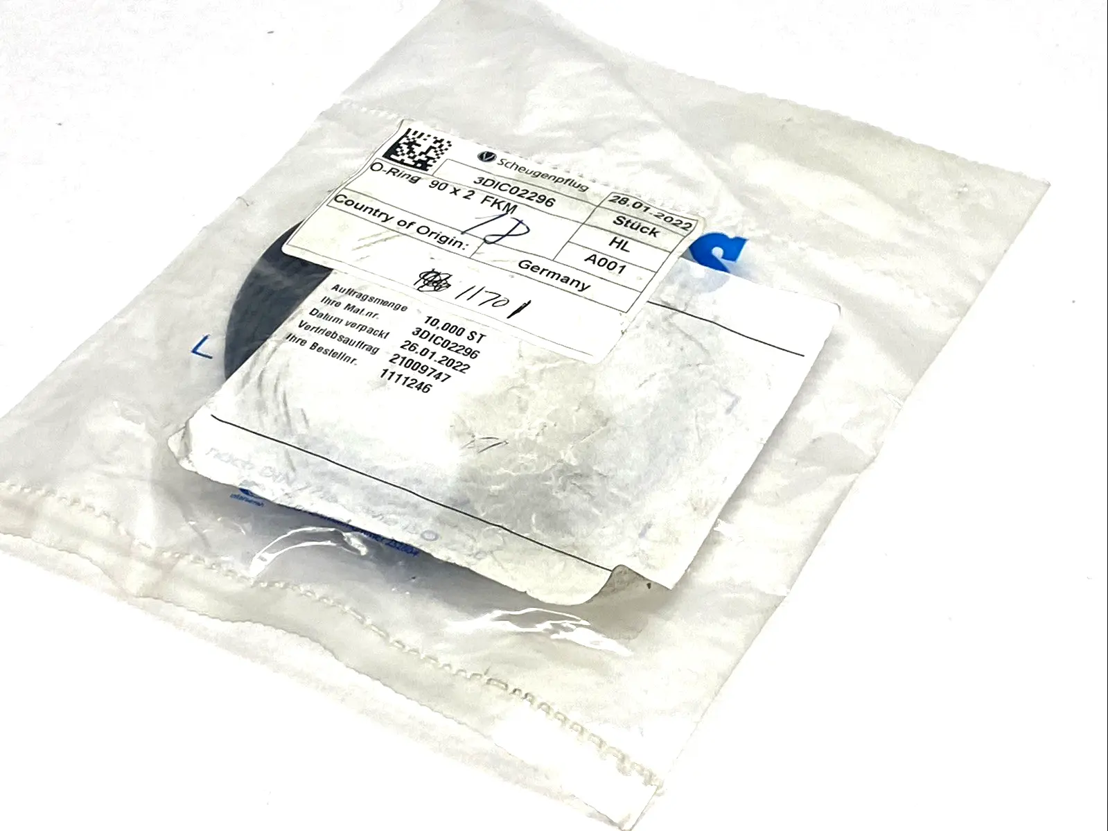 NEW SCHEUGENPFLUG O‑RING 90 X 2 FKM VITON GERMANY LOT OF 8