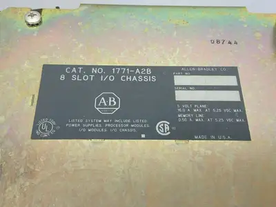 1771-A2B | Allen Bradley  I/O Chassis and 960188 Backplane w/ 1771-P2 Power Supply - For parts or not working
