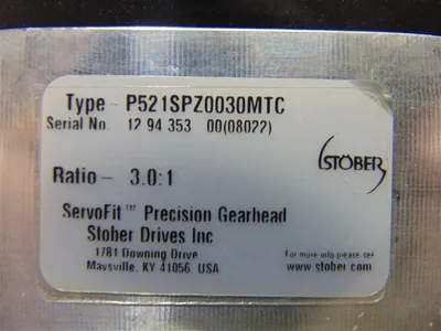 Stober P521SPZ0030MTC ServoFit Precision Gearhead 3.0:1 Ratio Used