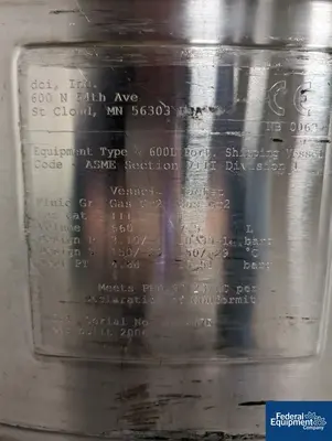 USED DCI 600 Liter DCI Reactor, Hastelloy C22, 45/150#