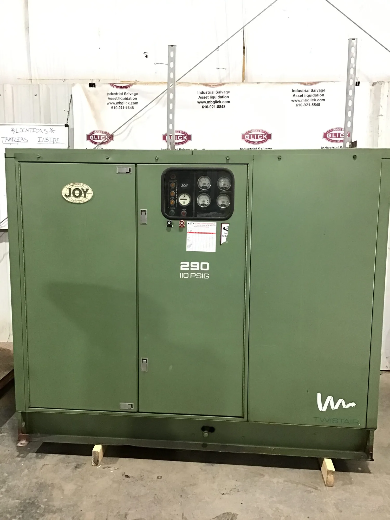 Joy T0290EAN40 Twistair Industrial Rotary Screw Air Compressor 110PSIG