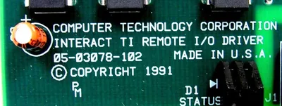 NEW COMPUTER TECHNOLOGY 05-03078-102 I/O DRIVER BOARD 0503078102