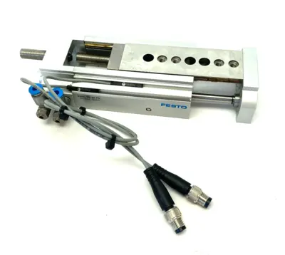 USED FESTO MINI SLIDE 30MM STROKE 543944 W/ DUAL PROXIMITY SWITCHES