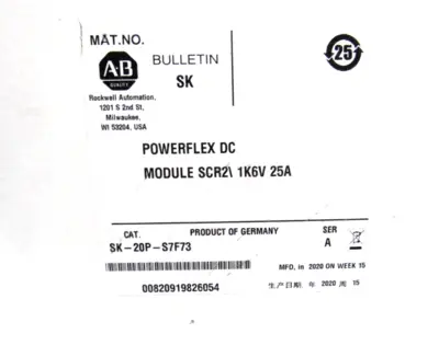 ALLEN BRADLEY SK-20P-S7F73 SPARE PARTS KIT SK20PS7F73 NEW SURPLUS