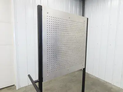 Mobile Work Cart Pegboard Workstation Caster Wheels 31x34" W/ 34x22" Base