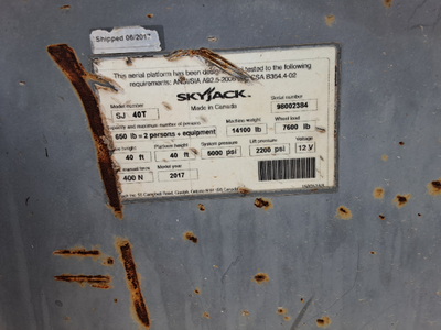 USED 2016 Skyjack SJ40T