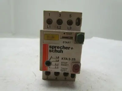 Sprecher & Schuh KTA3-25 Manual Motor Starter1.6-2.5A Tripp 3 pole