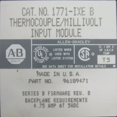 USED ALLEN BRADLEY 1771-IXE INPUT MODULE SER.B REV.B 1771IXE