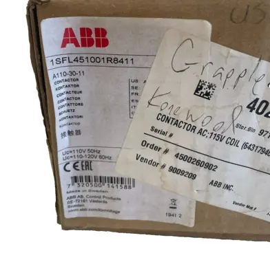 USED ABB 1SFL451001R8411 CONTACTOR A110-30