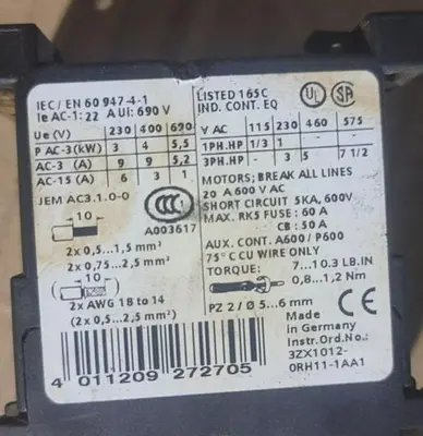 USED SIEMENS 3RT1016-1BB41