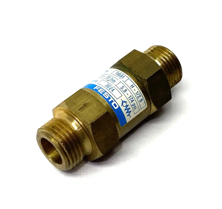 Used FESTO NON-RETURN VALVE, BRASS BODY, H-1/2-B Valves/Fittings | Maverick Industrial Sales #1101131