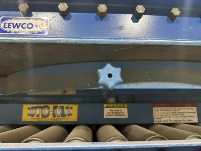 3,000 LBS X 48" X 48" ROTO-MAX HYDRAULIC SCISSOR LIFT TABLE W/ ROTARY LEWCO ROLLER CONVEYOR TOP, 110 VOLT: STOCK #20875
