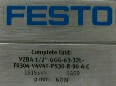 NEW FESTO 1915545 VALVE ACTUATOR VZBA-1/2"-GGG-63-32L-F0304-V4V4T-PS30-R-90-4-C