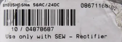 NEW SEW EURODRIVE BMG05HF5NM RECTIFIER BRAKE
