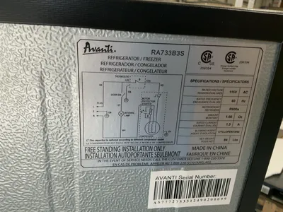 Used AVANTI RA733B3S Refrigerators Michigan US | Miedema Asset Management Group #1340938