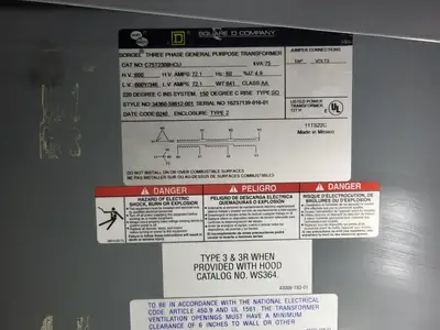 USED 2002 SQUARE D C75T2308HCU