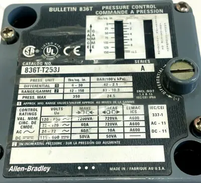 A / B 836T-T253J PRESSURE CONTROL SER.A 836TT253J NEW, SURPLUS