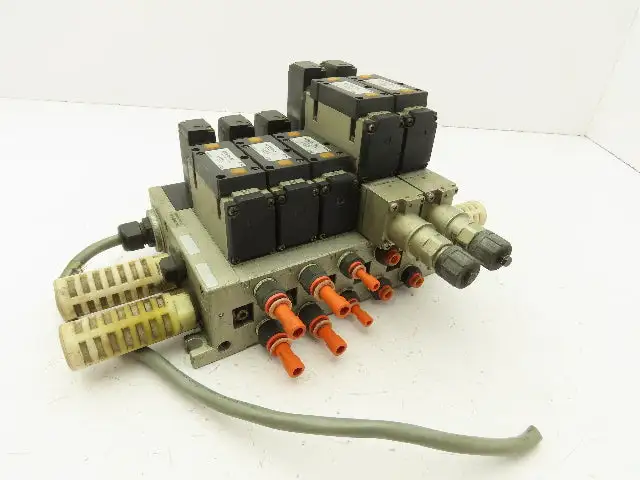 SMC NVFS3100-5FZ  5-Station Pneumatic Manifold with 24VDC Solenoid Valves