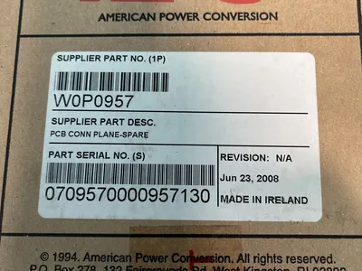 New | in-Stock 2008 AMERICAN POWER CONVERSION W0P0957 Printed Circuit Boards (PCB) Ohio US | HGR 24 #1125783