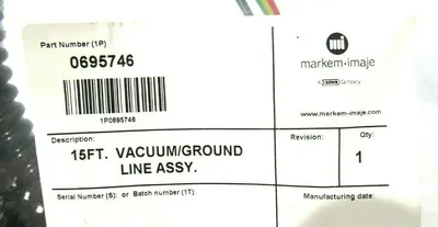 NEW MARKEM IMAJE 0695746 VACUUM / GROUND LINE ASSY. 15'