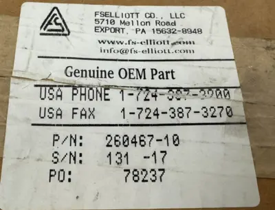 NEW FS ELLIOTT 260467-10 BULLGEAR JOURNAL BEARING