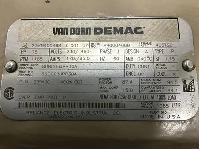 USED RELIANCE ELECTRIC P40G0468B