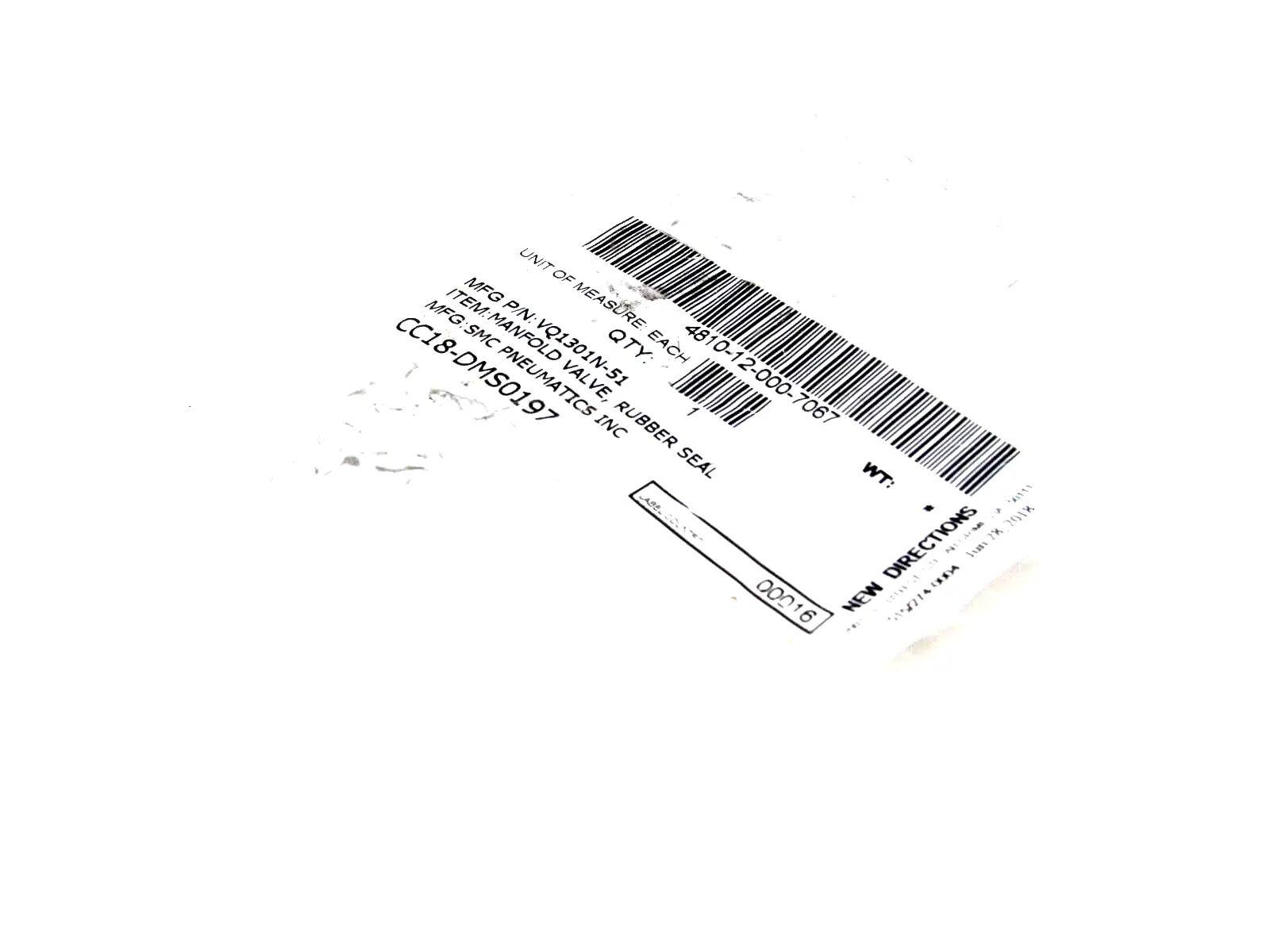 NEW SMC VQ1301N-51 MANIFOLD VALVE VQ1301N51