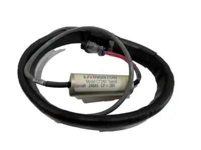 USED LIVINGSTON CT24D TOROID CURRENT TRANSFORMER WITH SENSOR CABLE