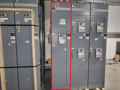 Model 6 Motor Control Center MCC Section, 600V, 3PH, 1200A Bus