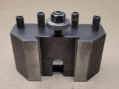 LATHE TOOL POST HOLDER 3-1/4” H X 6” L X 2-3/8” W, WEDGE 2-3/4”, CAPACITY 2-1/8”