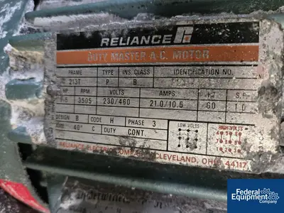 USED Myers 7.5 HP Myers Dual Shaft Disperser, Model V550A-5-7.5, S/S