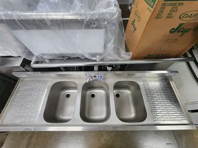 Used Krowne Used Krowne 18-53C 3 Compartment Commercial Sink Sinks Illinois US | Falcon Restaurant Supply #1376784