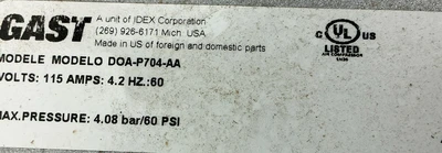 USED Gast DOAP704AA