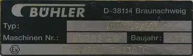 SPC9280  Mixer and Blender Buhler AG continuous mixer model MOZJ-27/200, 20 hp, Stainless Steel