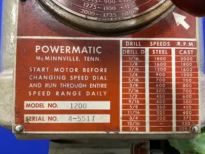 Used POWERMATIC 1200 Heavy Duty & Sensitive Single Spindle Drills Ohio US | HGR 24 #1518025