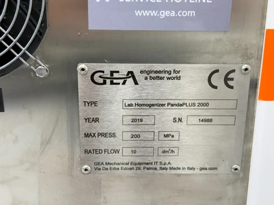 Used GEA Niro Soavi / GEA PandaPLUS 2000 Homogenizers Missouri US | BioLabTek #1354987