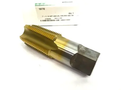 USED WIDIA TAPER PIPE TAP 5-FLUTE NPT/NPTF 1" - 11-1/2 TIN COAT 19778
