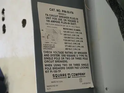 USED SQUARE D PIN-50-FA