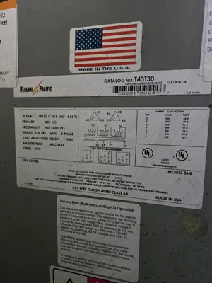 Used FEDERAL PACIFIC 36 B Transformers Ohio US | G-2000, Inc. #1271503
