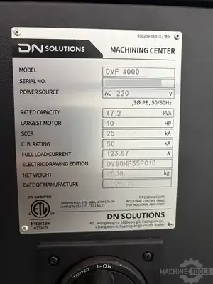 Used 2025 DN SOLUTIONS DVF 4000 Vertical Machining Centers Arizona US | KD Machinery #1345528