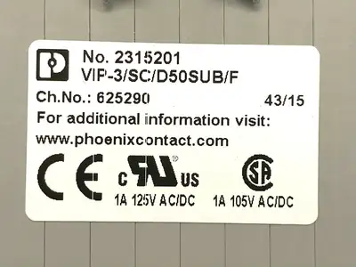VIP-3/SC/D50SUB/F,2315201 | Phoenix Contact VIP-3/SC/D50SUB/F Varioface Interface Module 50-Pin DSUB 2315201 -  Used