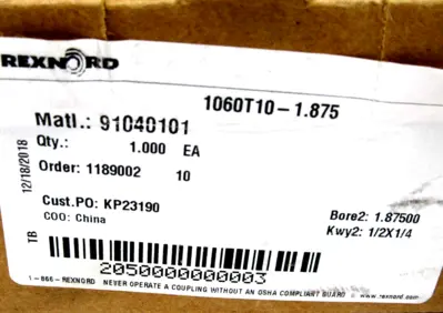 NEW FALK REXNORD 1060T-1.875 GRID HUB 1060T1875